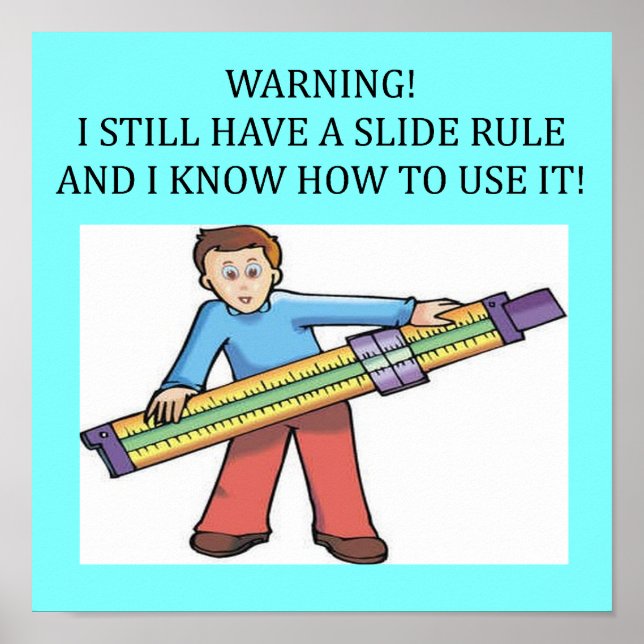 Affiches slide rule math humor (Devant)