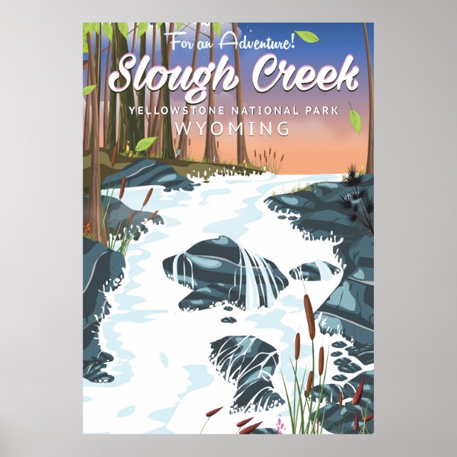 Affiches Slough Creek, parc national de Yellowstone (Devant)