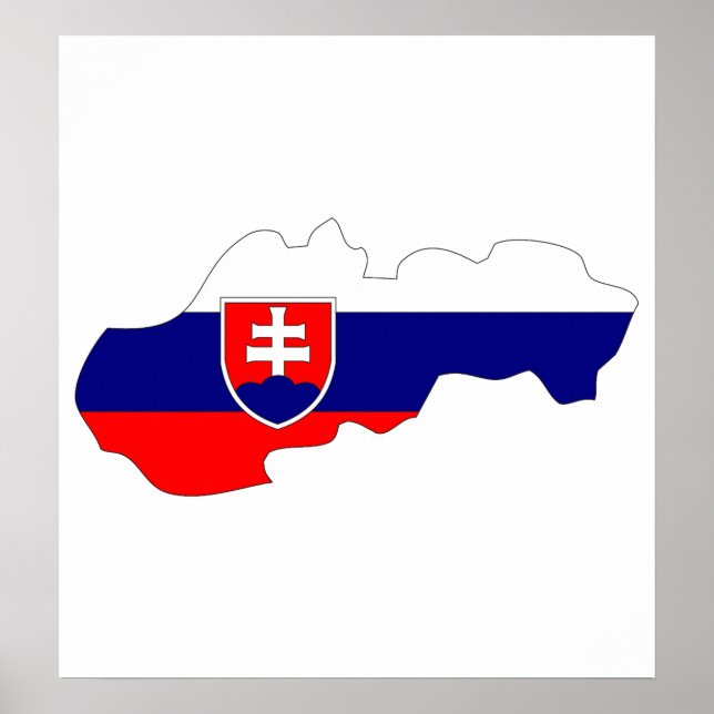 Affiches Slovaquie - Carte Drapeau Plein format (Devant)