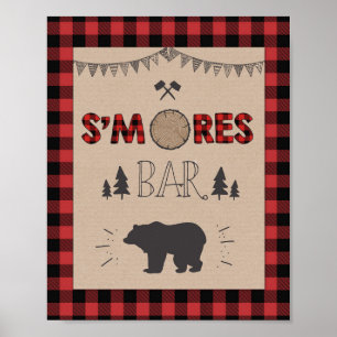 Affiches S'mores Bar Signal Lumberjack panneau de table Ann