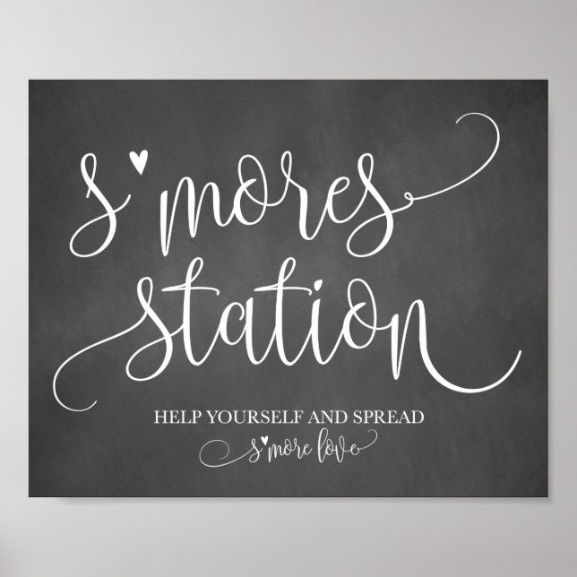 Affiches S'mores Station Favor Party Signage 8x10 (Devant)