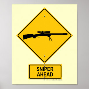 Affiches Sniper à l'avant Signal d'avertissement