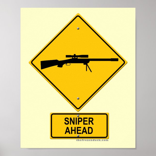 Affiches Sniper à l'avant Signal d'avertissement (Devant)