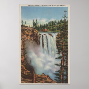 Affiches Snoqualmie tombe, WA - vue des automnes en haut