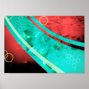 Affiches snorkeling rouge rétro