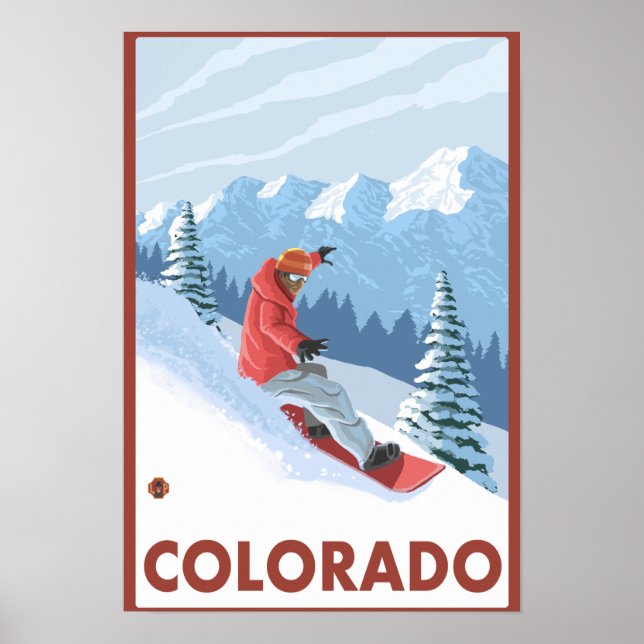 Affiches Snowboarder Scène Colorado (Devant)