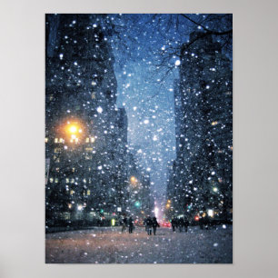 Affiches Snowfall de la ville nocturne