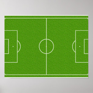 Affiches Soccer Field Pattern on Grass