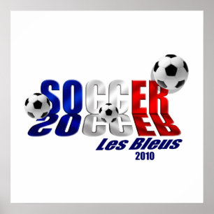Affiches Soccer Logo Les Bleus drapeau de France 2010 cadea