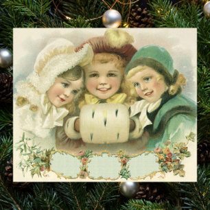 Affiches Soeurs de Noël Vintage, Enfants Victoriens