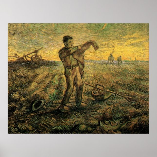 Affiches Soirée - Fin de journée de Vincent van Gogh (Devant)
