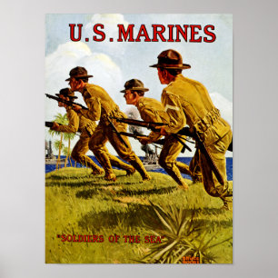 Affiches Soldats de ~ de marines des USA de la mer