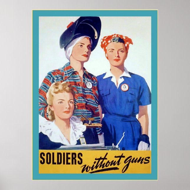 Affiches Soldats sans armes ~ Vintage Guerre mondiale 2 (Devant)