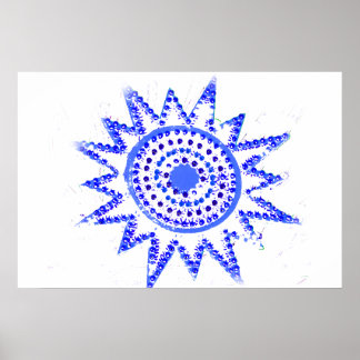 Affiches Soleil bleu dans les lumières Grunge Cuvée
