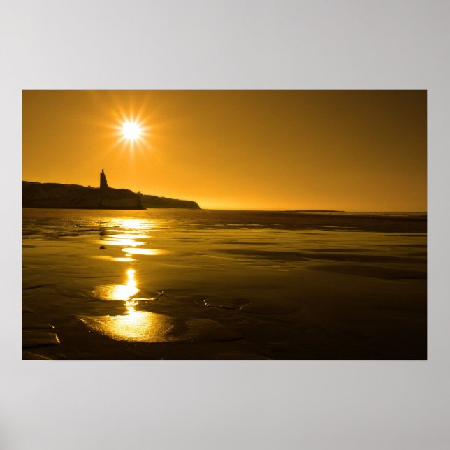 Affiches soleil de ballybunion plage dorée coucher de solei (Devant)