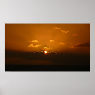 Affiches Soleil Derrière les nuages I Orange Sunset Photo