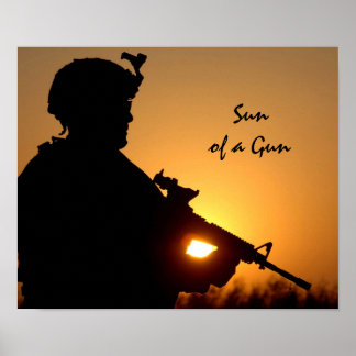 Affiches Soleil d'un canon drôle de jeu militaire