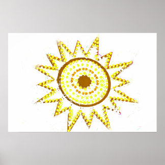Affiches Soleil Jaune aux lumières Grunge Cuvée