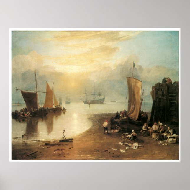 Affiches Soleil levant à travers la vapeur, J. M. W. Turner (Devant)