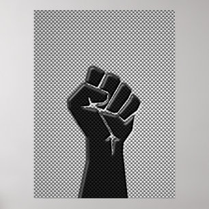 Affiches Solidarity Fist in Carbon Fiber Style