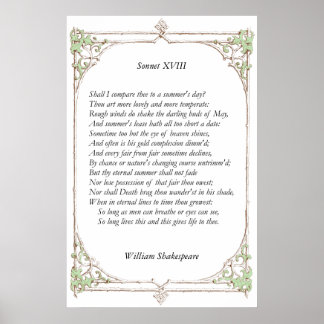Affiches Sonnet # 18 par William Shakespeare