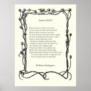 Affiches Sonnet # 27 par William Shakespeare