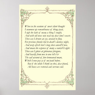 Affiches Sonnet # 30 par William Shakespeare