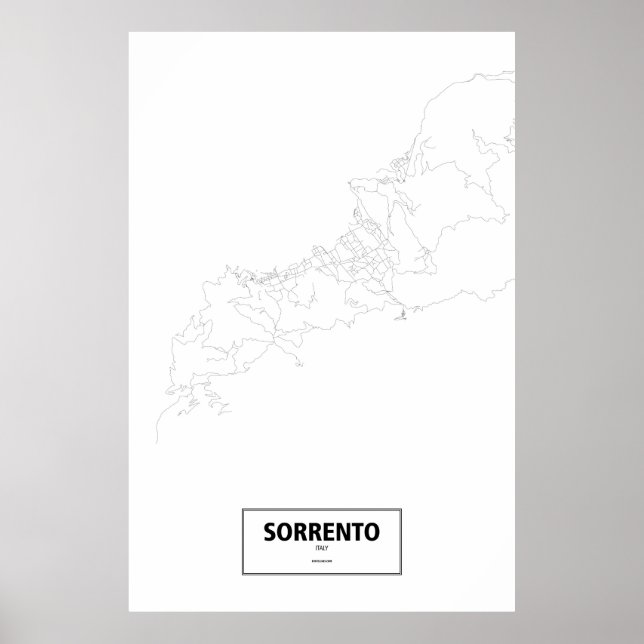 Affiches Sorrento, Italie (noir sur blanc) (Devant)
