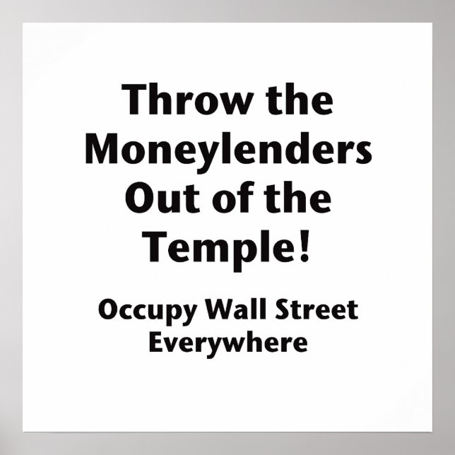 Affiches Sortez les Moneylenders du Temple ! Occupy (Devant)