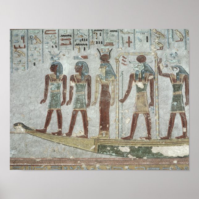 Affiches Soulagement représentant Khnum dans un barque funé (Devant)