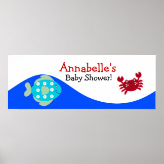 Affiches Sous la bannière du Baby shower Sea Calypso