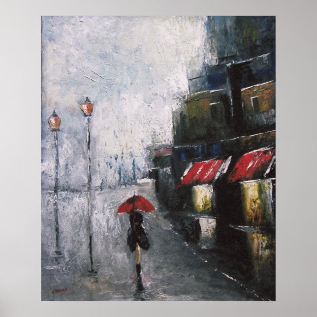 Affiches Sous l'affiche des parapluies rouges (Devant)