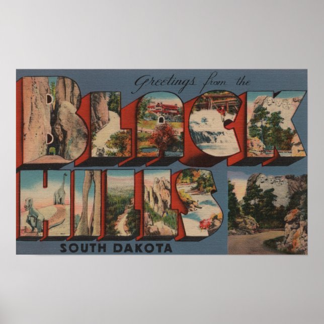 Affiches South Dakota - Black Hills - Mt. Rushmore (Devant)