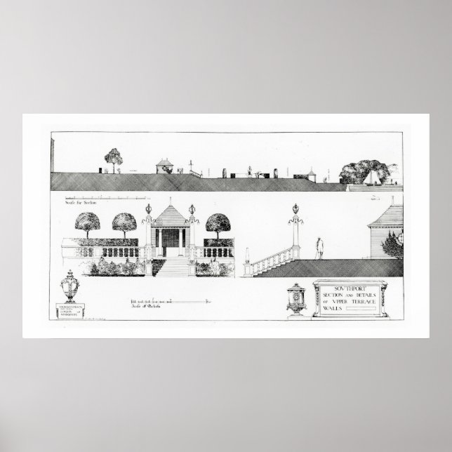 Affiches Southport : Section et détails de la terrasse supé (Devant)