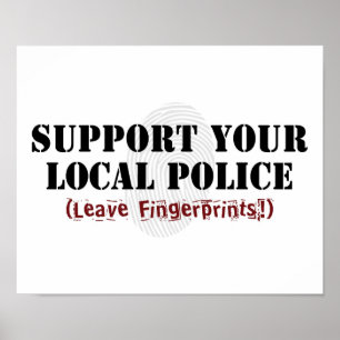 Affiches Soutien à votre police locale - laissez des emprei