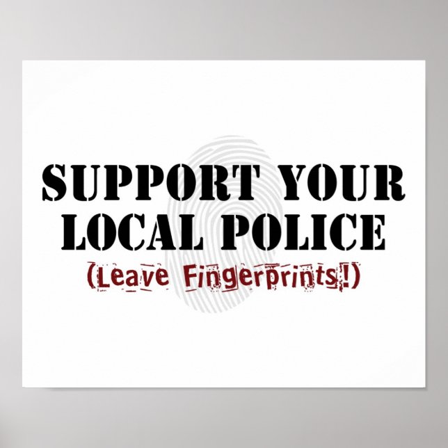 Affiches Soutien à votre police locale - laissez des emprei (Devant)