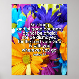 Affiches Soyez forte Écriture Biblique