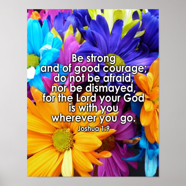 Affiches Soyez forte Écriture Biblique (Devant)