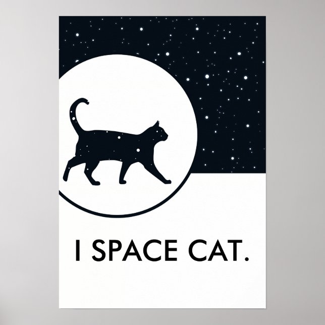 Affiches Space cat étoiles ciel conçu texte customisé (Devant)