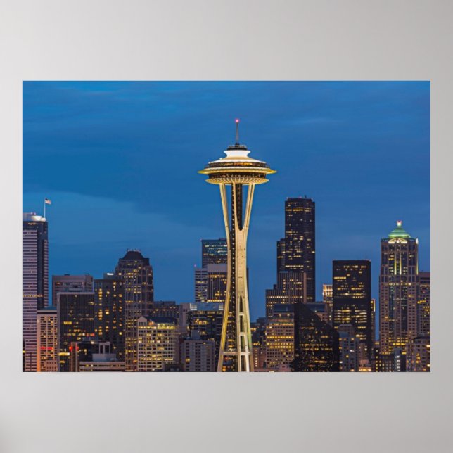 Affiches Space Needle et le centre de Seattle (Devant)
