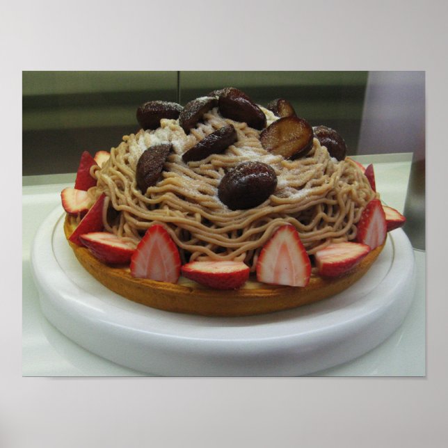 Affiches Spaghetti japonais et gâteau aux fraises (Devant)