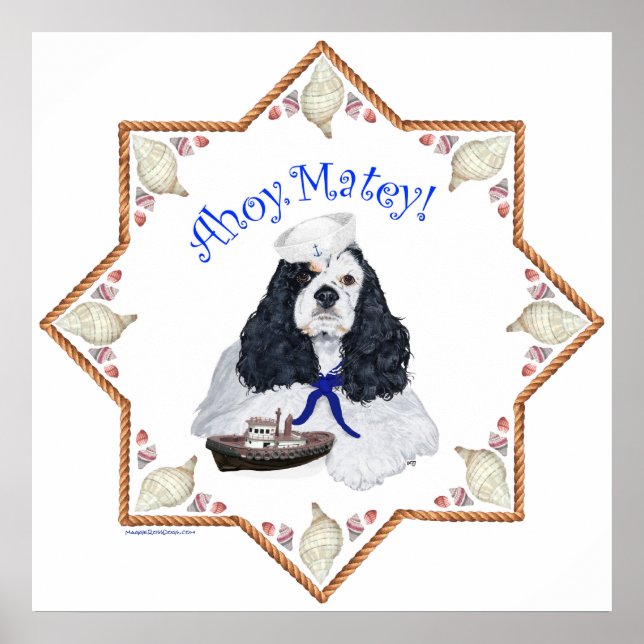Affiches Spaniel Cocker Américain Marin (Devant)