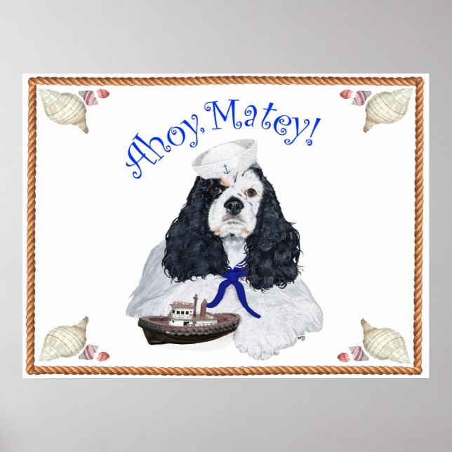 Affiches Spaniel Cocker Américain Marin (Devant)