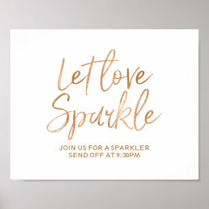 Affiches Sparkler Envoi 8x10 Rose Gold Mariage Signal