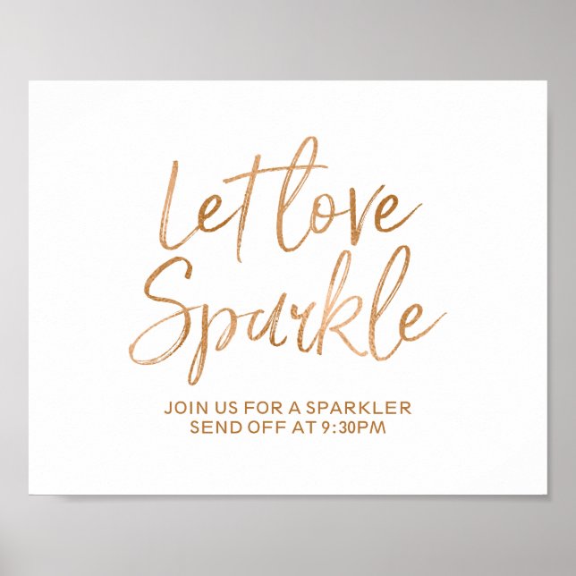 Affiches Sparkler Envoi 8x10 Rose Gold Mariage Signal (Devant)