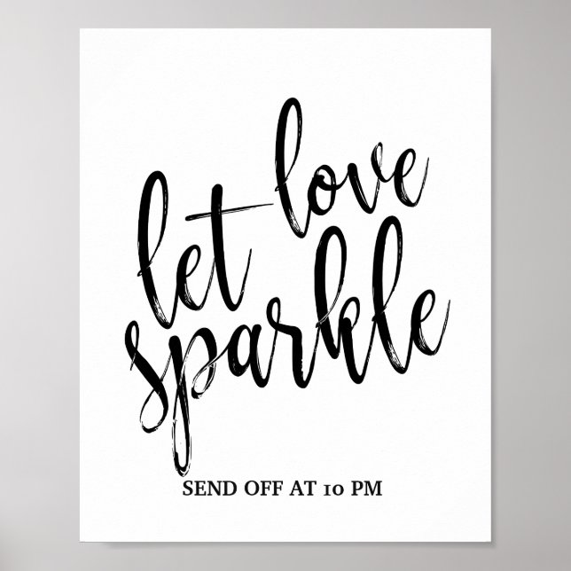 Affiches Sparkler Envoyer Hors noir et blanc 8x10 (Devant)