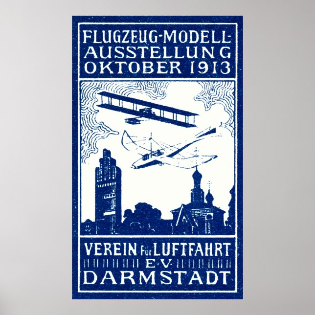 Affiches Spectacle aérien de Darmstadt 1913 (Devant)