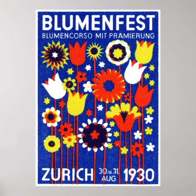 Affiches Spectacle suisse de fleurs 1930 (Devant)