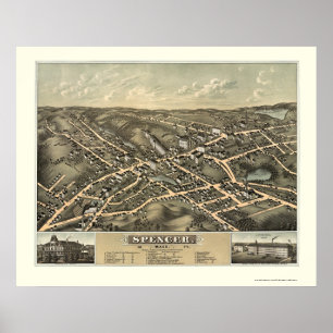 Affiches Spencer, carte panoramique de mA - 1877