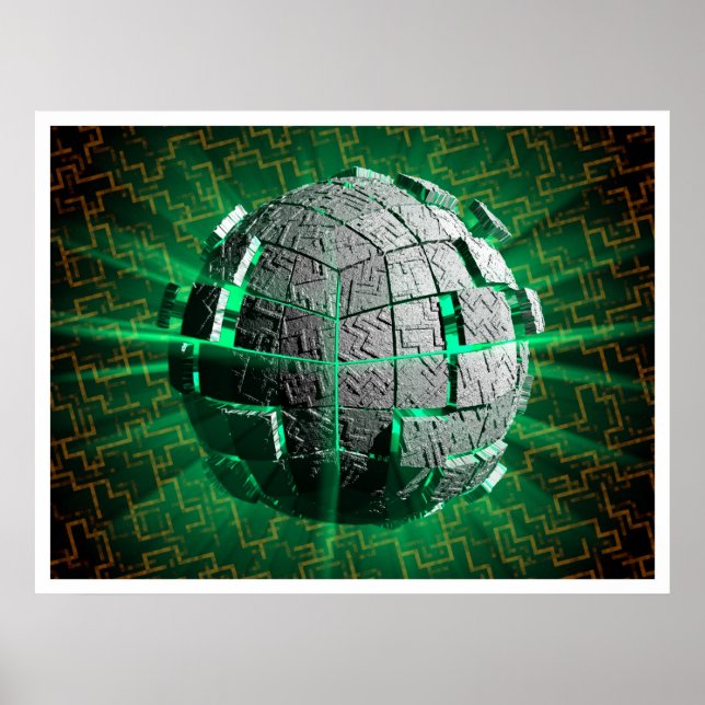 Affiches Sphère technologique (Devant)